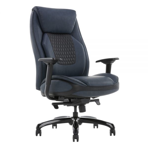 Shaquille O'Neal Nereus Ergonomic Bonded Leather High-Back Executive Chair， Navy