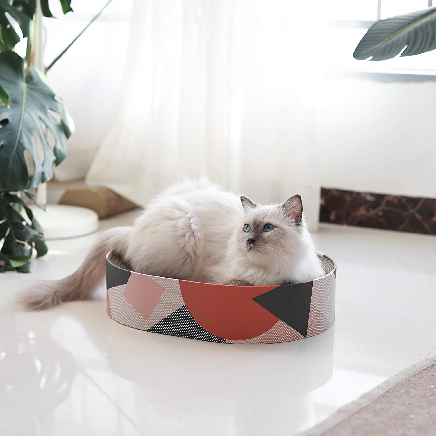 ComSaf Cat Scratcher Cardboard, Cat Bed, Lounge Bed for Cats, Corrugated Scratch Padfor Furniture Protection