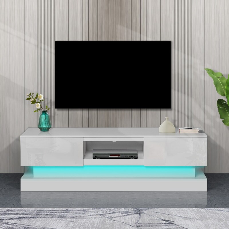 63inch Morden TV Stand with LED Lights TV Cabinet