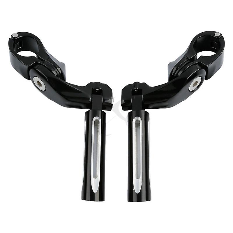 Born Pretty 1.25andquot; 32mm Black Adjustable Footrests Foot Peg andamp; Short Angled Mount For Harley