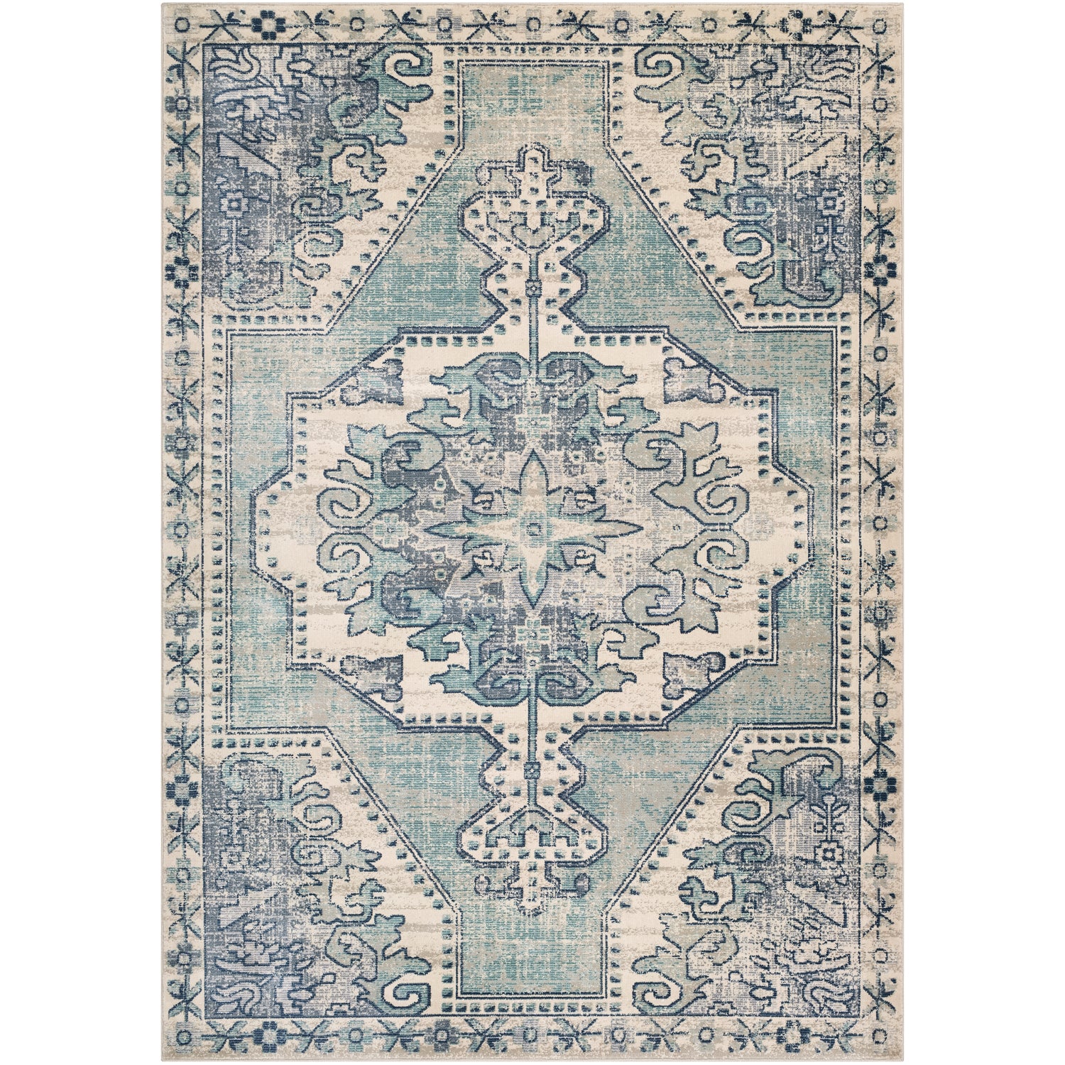 Bohemian Rug in Teal & Navy