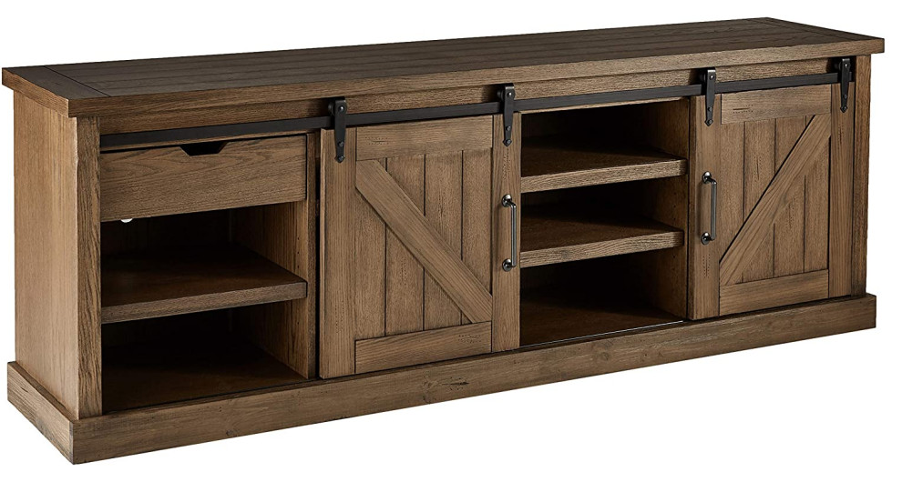 Avondale 80 quotTV Console Barn Door   Industrial   Entertainment Centers And Tv Stands   by Martin Furniture  Houzz