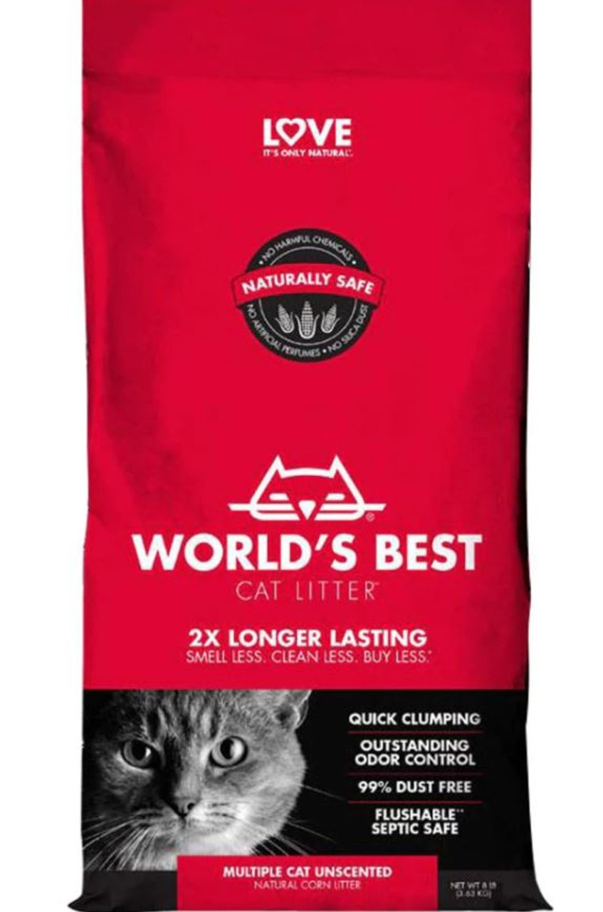 World's Best Cat Litter Unscented Multiple Cat Litter， 8 Lbs.