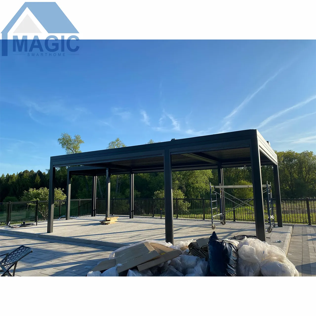 Magic Smart Home factory direct sales outdoor aluminum pergola gazebo 3x3 4x4 3x6 easy installation DIY product