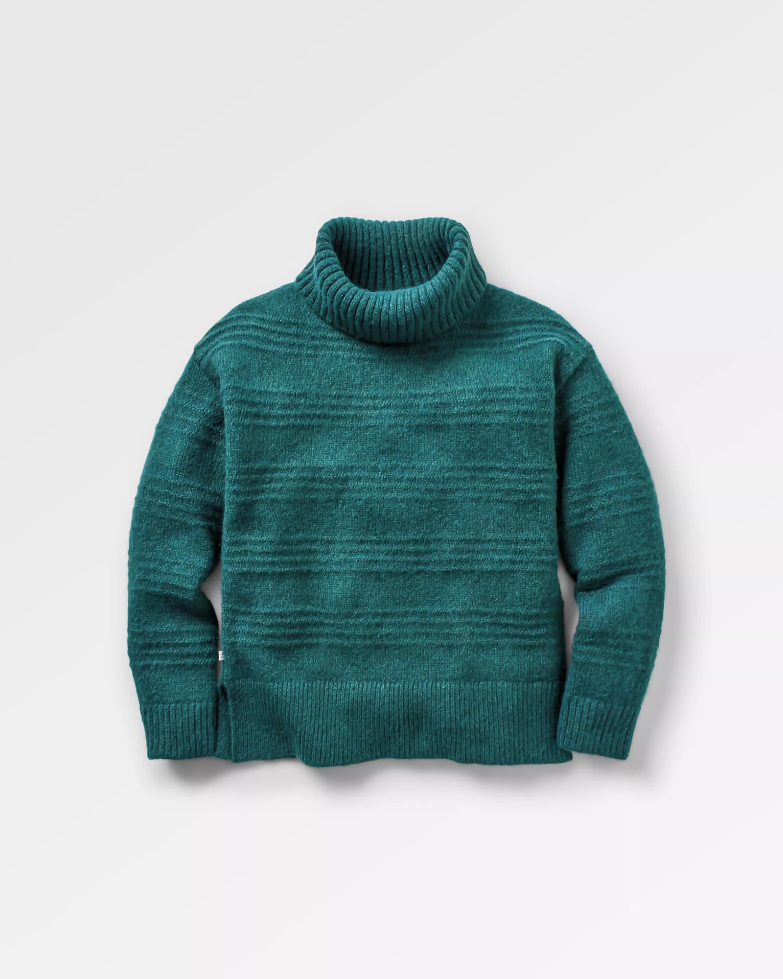 Snug Recycled Polo Neck Knitted Jumper - Mediterranean