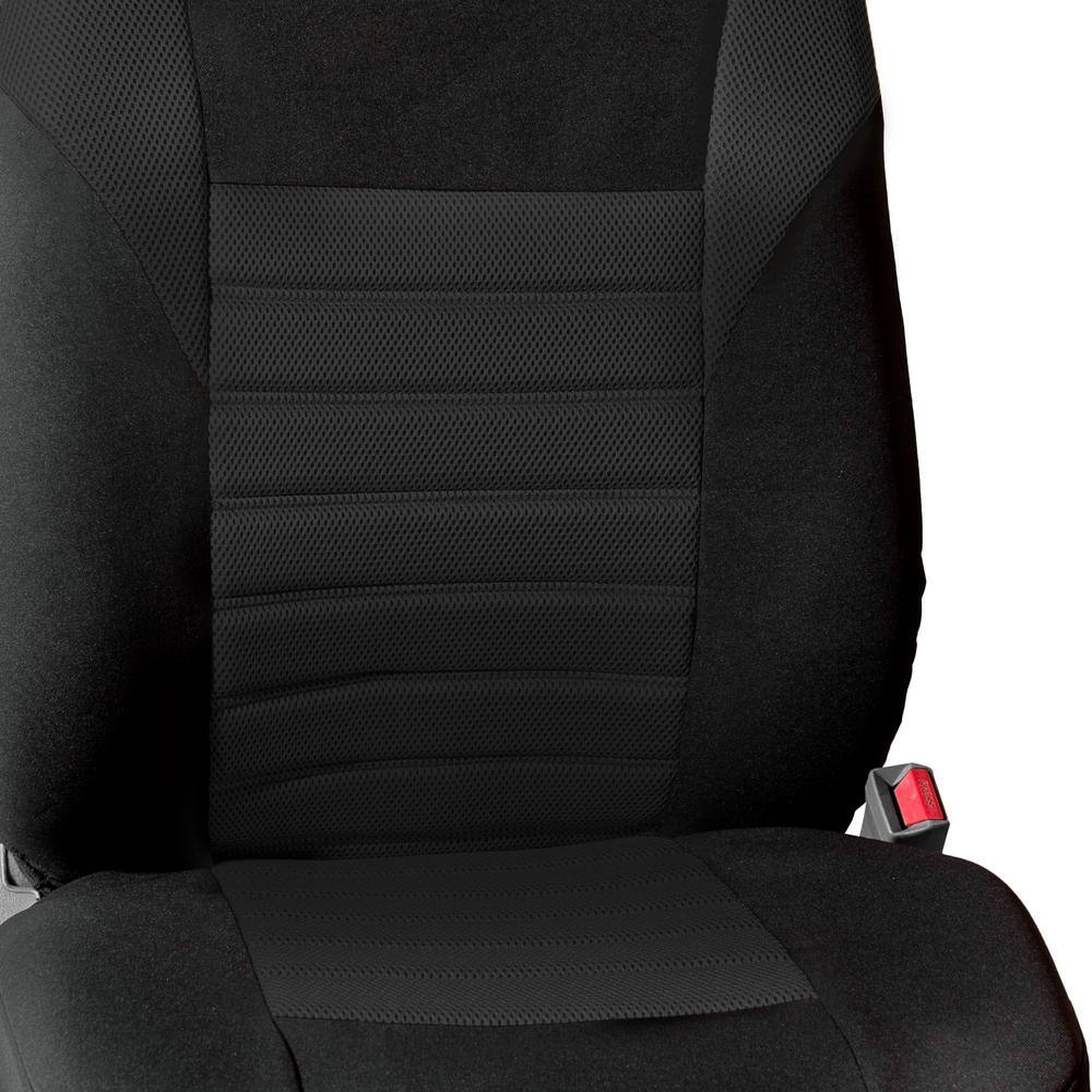 FH Group Premium 3D Air Mesh Seat Covers 47 in. x 23 in. x 1 in. Full Set DMFB068BLACK115