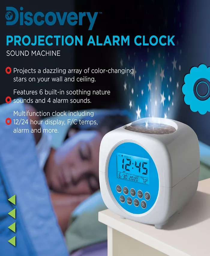 Discovery Kids Moon and Stars Projection Alarm Clock and Sound Machine