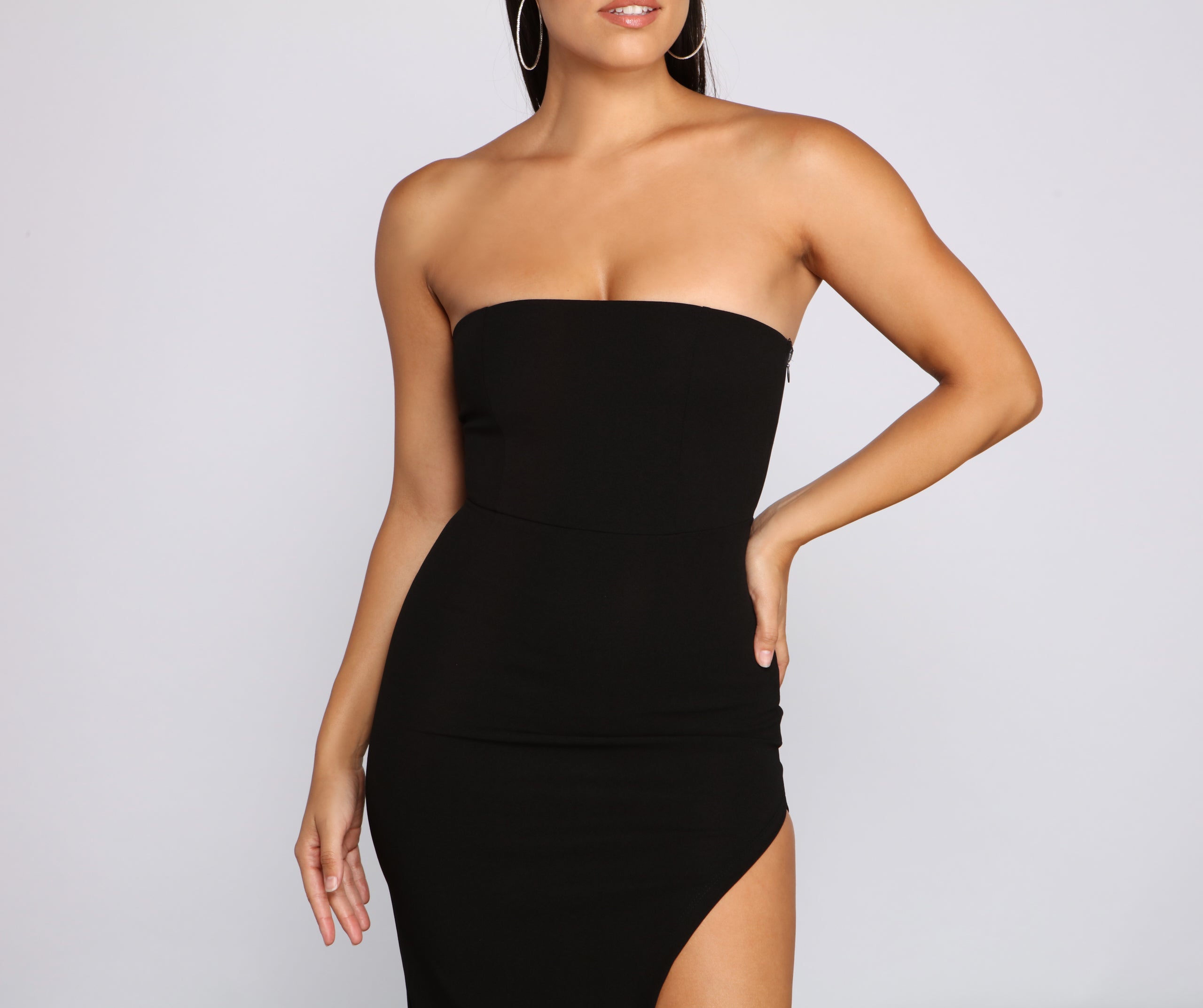 Chic Status Strapless Midi Dress