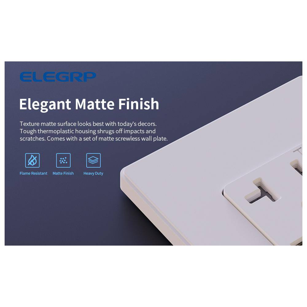 ELEGRP 30-Watt 20 Amp 3-Port Type C and Dual Type A USB Duplex Wall Outlet Wall Plate Included White (6-Pack) R1820D60AAC-WH6