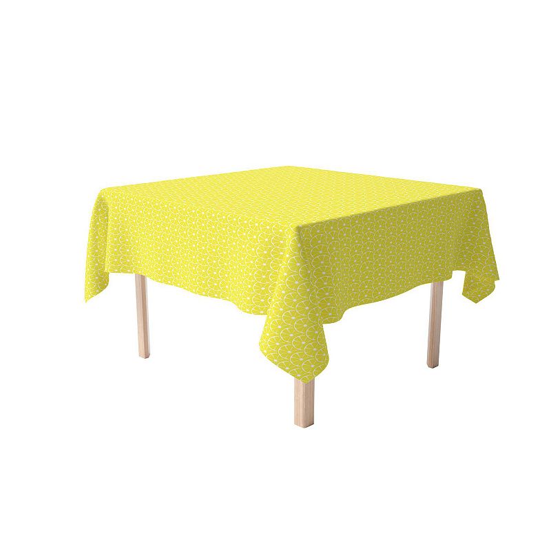 Square Tablecloth， 100% Polyester， 70x70， Allover Lemon Slices