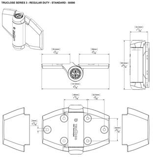 Tru-Close DD 5-18 in. x 3-34 in. Black Self-Closing Vinyl and Wood Gate Hinge (2-Piece) 50590