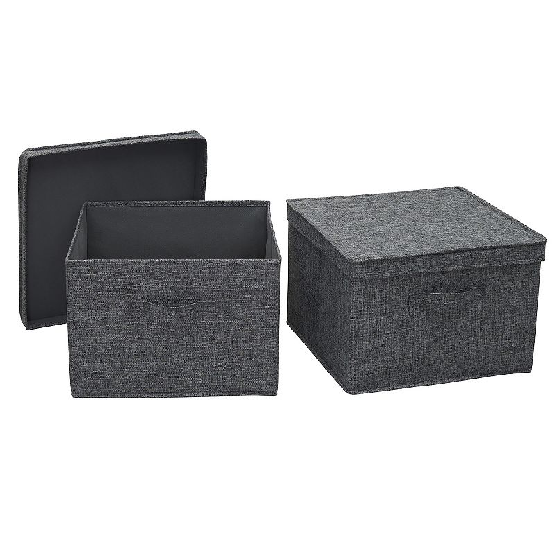 Household Essentials Square Storage Boxes with Lids 2-piece Set