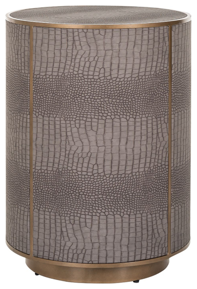 Cylindrical Leather End table  OROA Classio   Contemporary   Side Tables And End Tables   by Oroa   Distinctive Furniture  Houzz