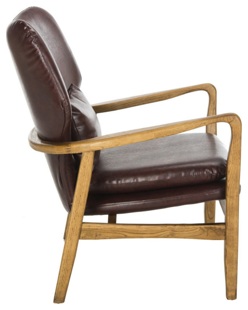 Carlie Accent Chair  Burgundy/Natural   Midcentury   Armchairs And Accent Chairs   by Rustic Home Furniture Deco  Houzz