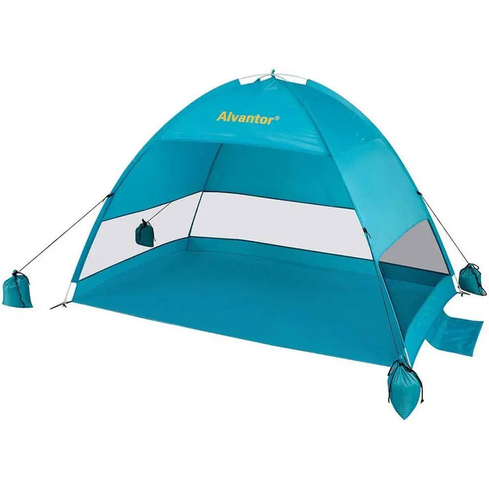 Alvantor TEAL POP UP PLUS 79 in. x 47 in. x 53 in. Instant Pop Up Portable Beach Tent Outdoor Sun Cabana UPF 50+ Carry Bag 7015