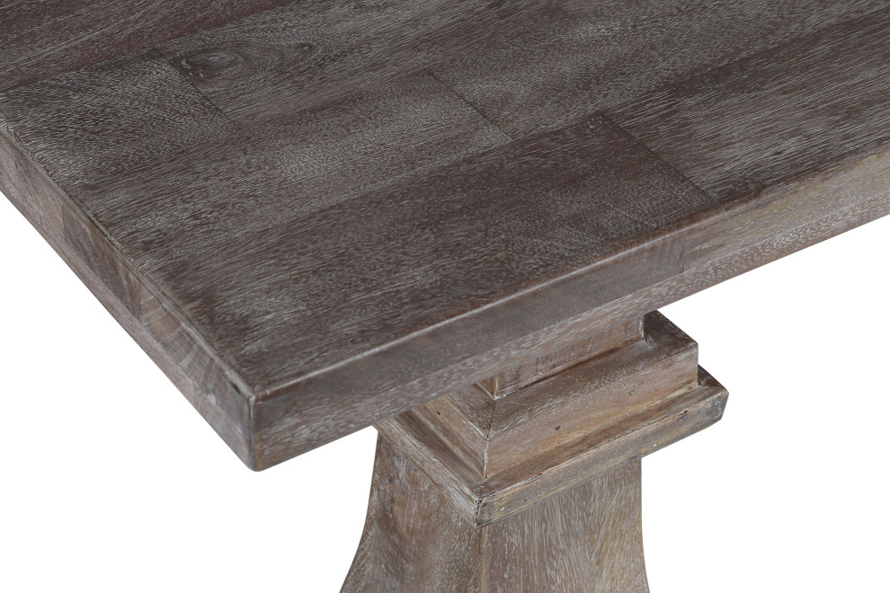 Charleston 63 quotDouble Pedestal Mango Wood Console Table   Traditional   Console Tables   by Bill Grace  Houzz