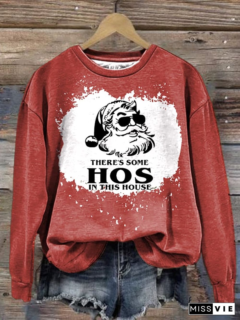 Women's There Is Some Ho's In This House Print Crew Neck Sweatshirt