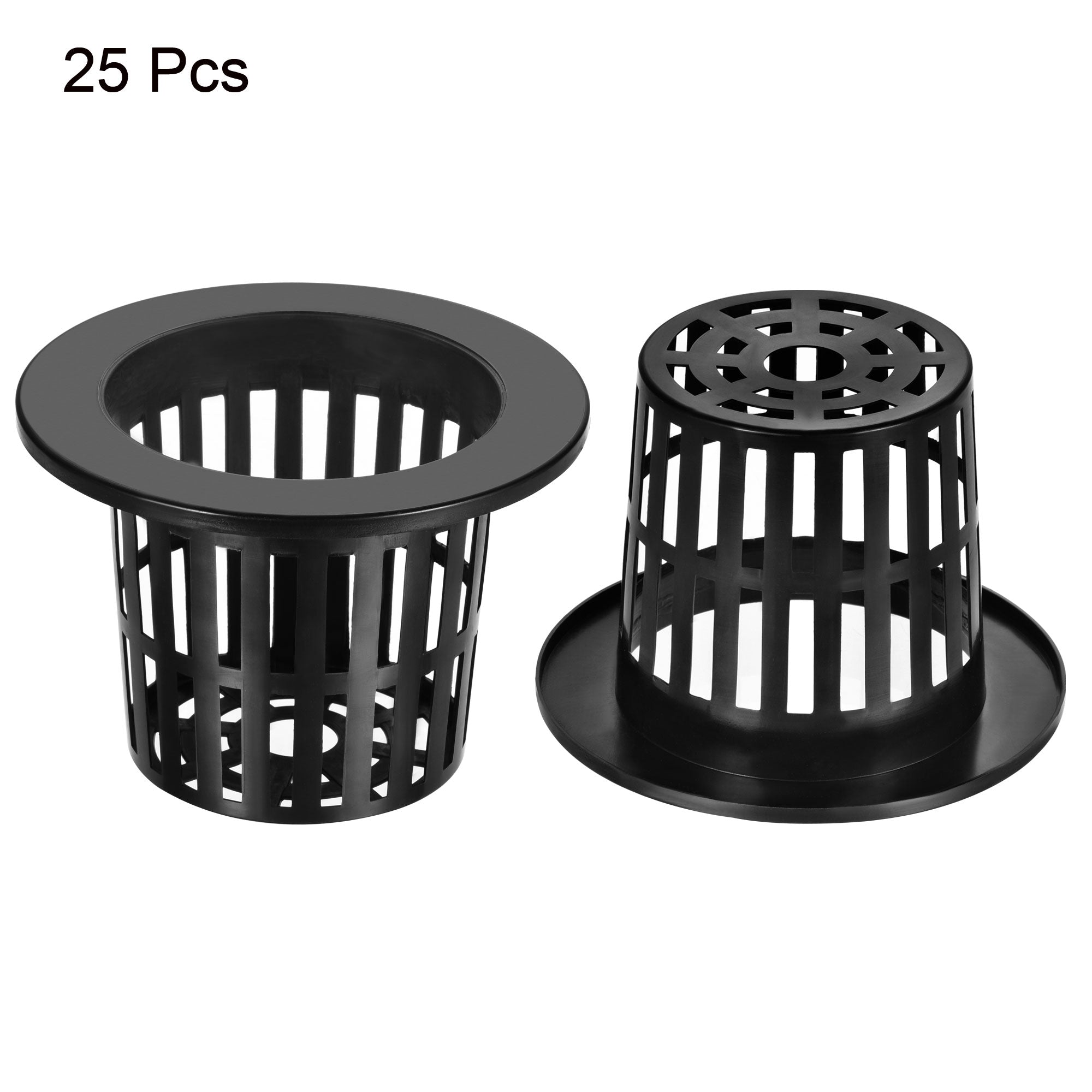 Uxcell Garden Slotted Mesh Cups Hydroponic Net Pots Plastic 4 Inch， Suitable for Planting， Black 25pcs