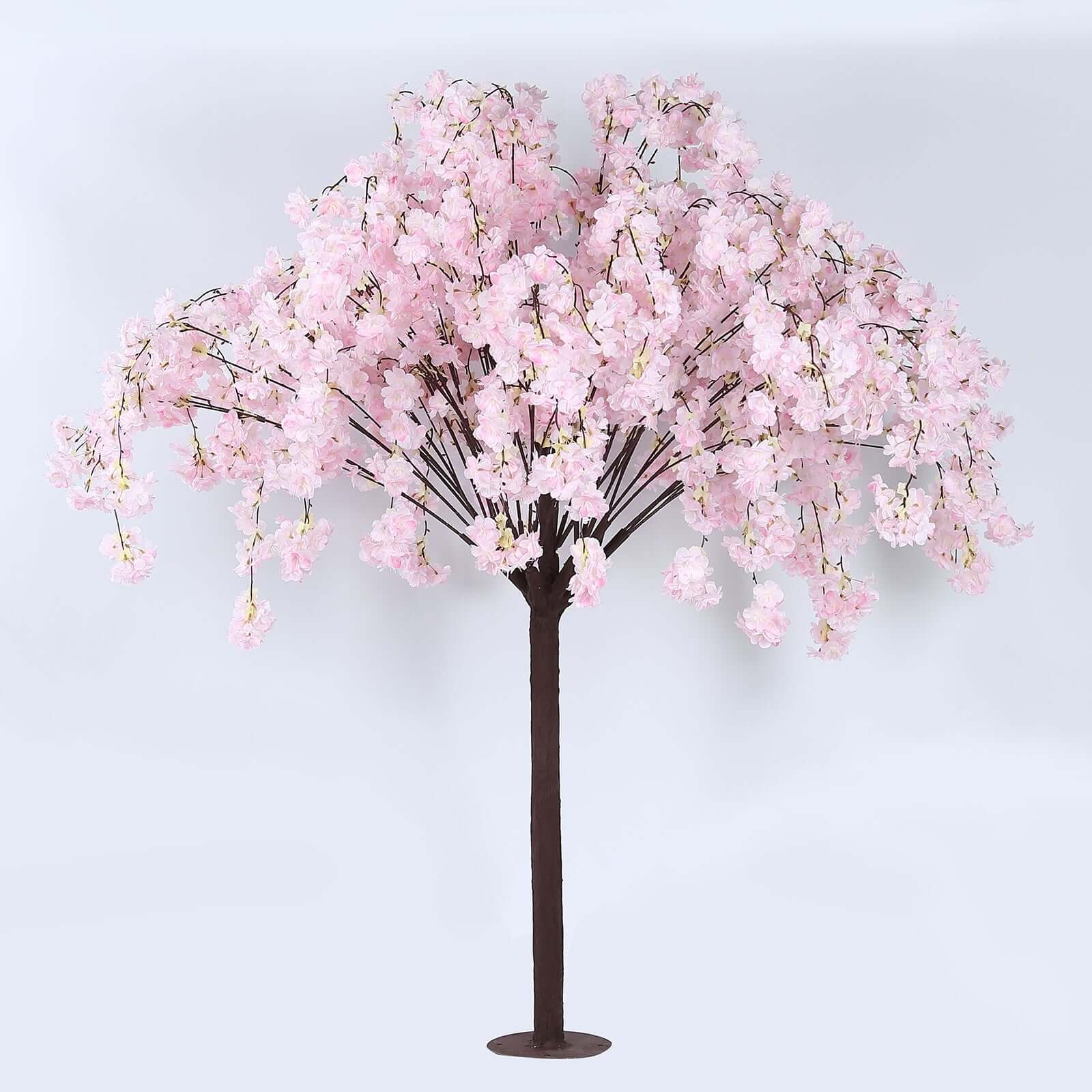 Blush Artificial Cherry Blossom Tree With Detachable Metal Base, Silk Sakura Flowers Wishing Tree Wedding Decor - 5ft