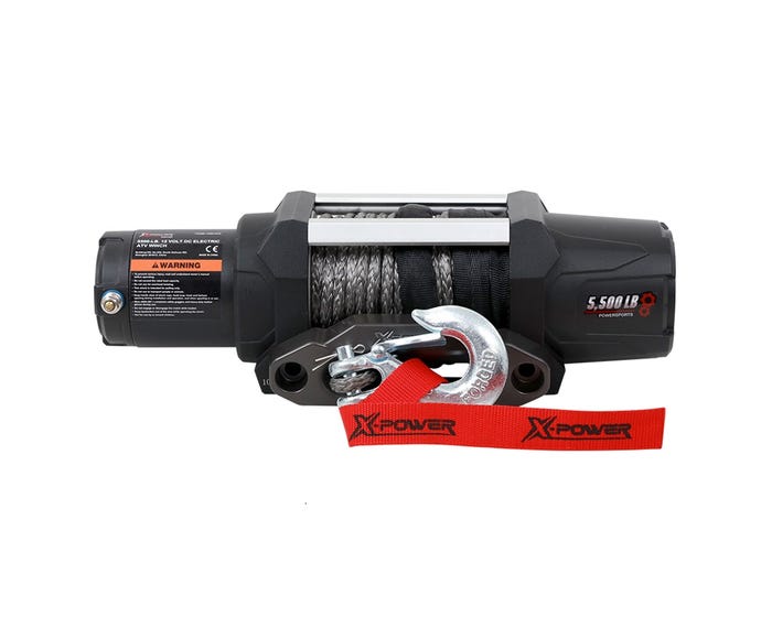 X-Power 5500 lb. 12V DC UTV Winch with Synthetic Rope - 10801030