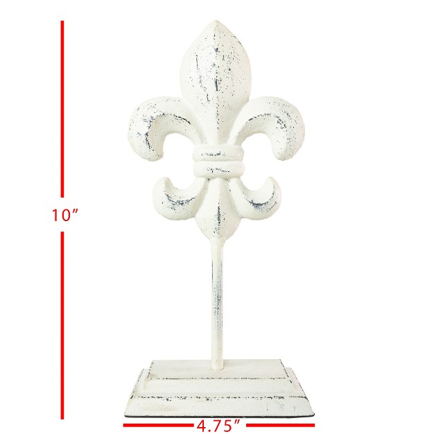 Fleur Decorative Accent White Cast Iron Foreside Home amp Garden