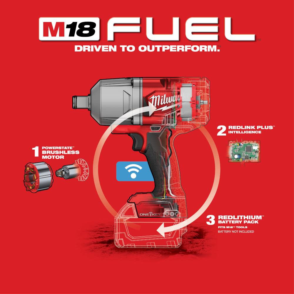 MW M18 FUEL with ONE-KEY High Torque Impact Wrench 3/4 in. Friction Ring 2864-20 from MW