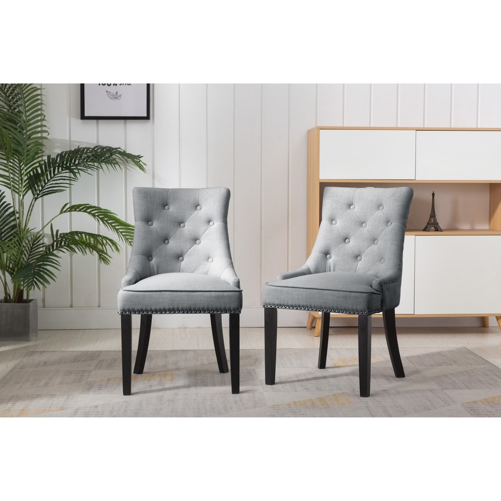 Copper Grove Sucre Upholstered Tan Solid Wood Accent Chairs (Set of 2)   N/A