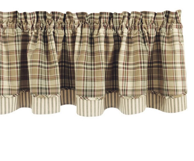 Park Designs Thyme Lined Layered Valance 16 quot l Beige