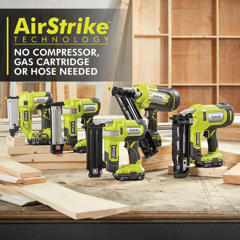 RYOBI ONE+ 18V 16-Gauge Cordless AirStrike Finish Nailer with 1.5 Ah Battery and Charger P326KN🎉Limited Time Offer🎉