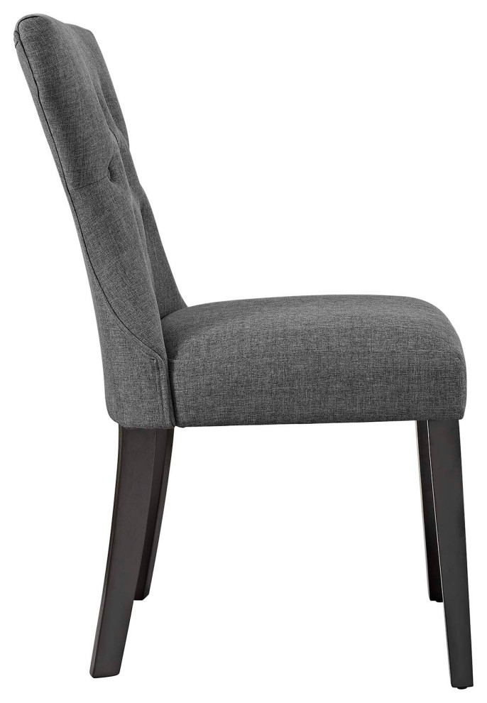 Gray Silhouette Dining Side Chairs Upholstered Fabric Set of 4   Transitional   Dining Chairs   by PARMA HOME  Houzz