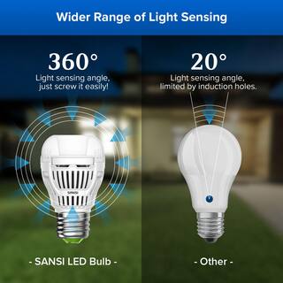 SANSI 80-Watt Equivalent A15 800 Lumens E26 Dusk to Dawn LED Light Bulb Daylight in 5000K Daylight with Photocell (2-Pack) 01-02-001-020802