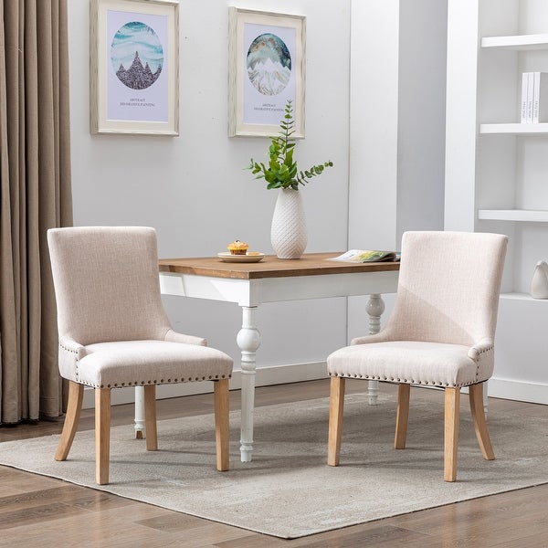 Dining Chair 2-Piece Set with Comfortable and Soft Cushion， Solid Wood Legs are Solid， Safe for Kitchen and Dining Room