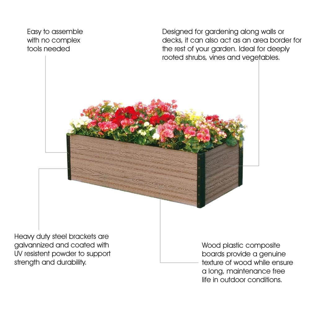 EverBloom 45 in. W x 24 in. D x 14 in. H Premium Deckside Garden Bed R144524