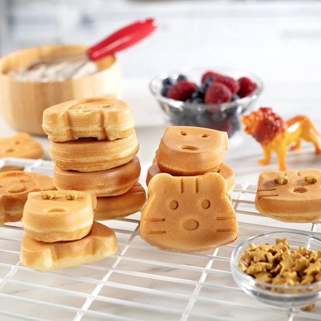 Animal Mini Waffle Maker Makes 7 Fun Different Shaped Pancakes Including A Cat Dog Reindeer amp More Electric Non stick Waffler Fun Gift