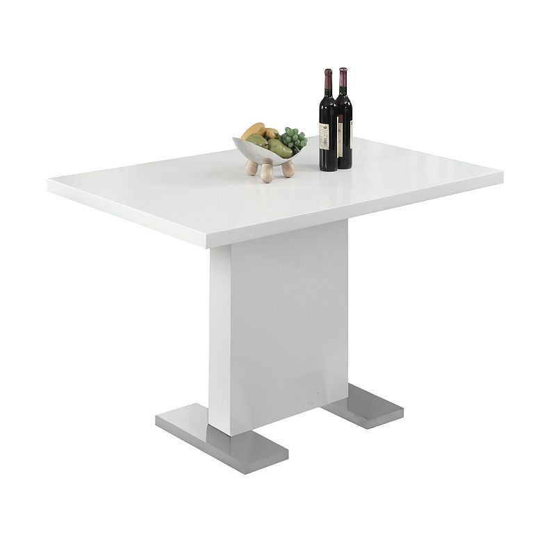 59 Gray and White Contemporary Rectangular Dining Table