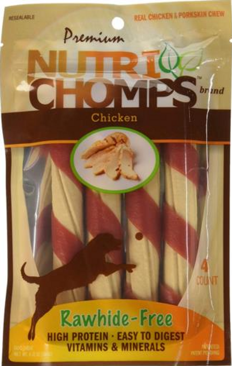 NutriChomps Chicken Twist with Flavor Wrap Dog Chews， 4 ct.