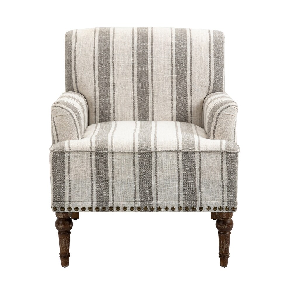 Upholstered Stripe Accent Chair Modern Armchair