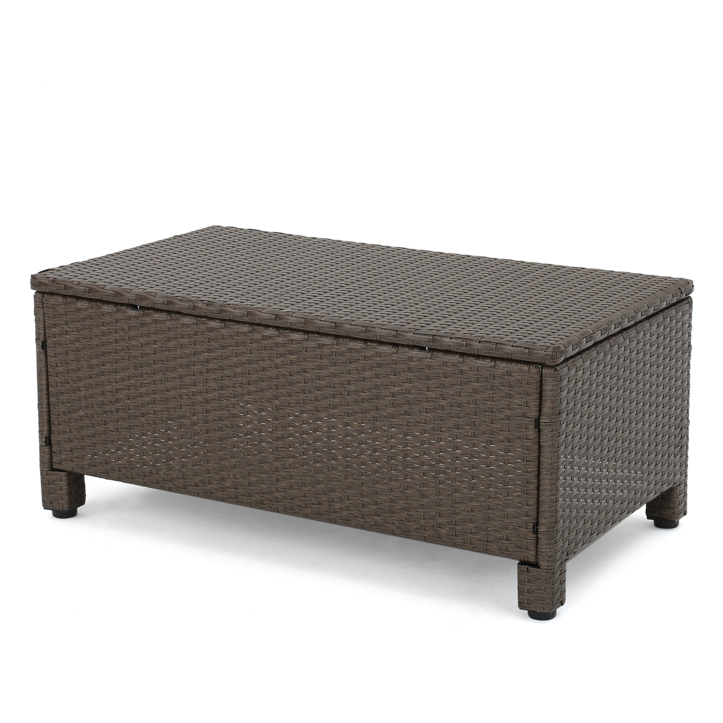 Venice 6-Seater Outdoor Brown PE Wicker Sofa Set with Coffee Table