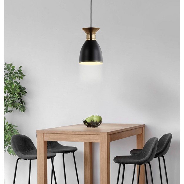 Metal Edison Pendant includes Energy Efficient Light Bulb Black Jonathan Y