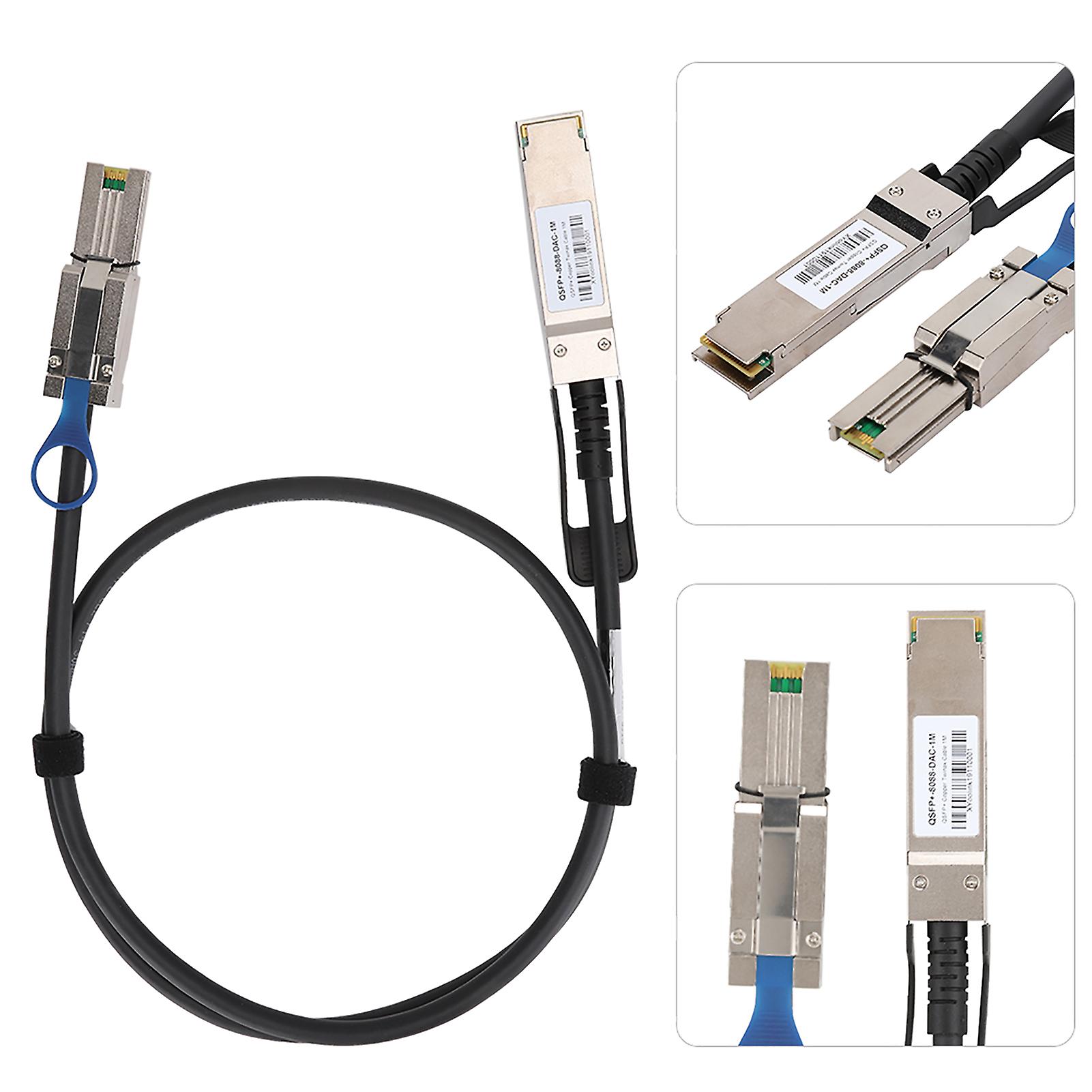 Qsfp+40g To 8088 Dac Cable Sfp-8px 28awg Black For Cisco/huawei H3c/tp-link/zte/rigoal