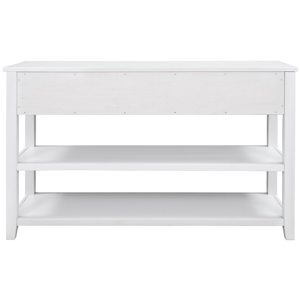 Console Table with Two Open Shelves