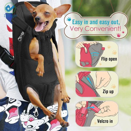 Deago Dog Cat Carrier Backpack Frontpack Carrier Travel Bag Legs Out Easy-Fit for Small Medium Pets Puppiies Outdoor Traveling Camping