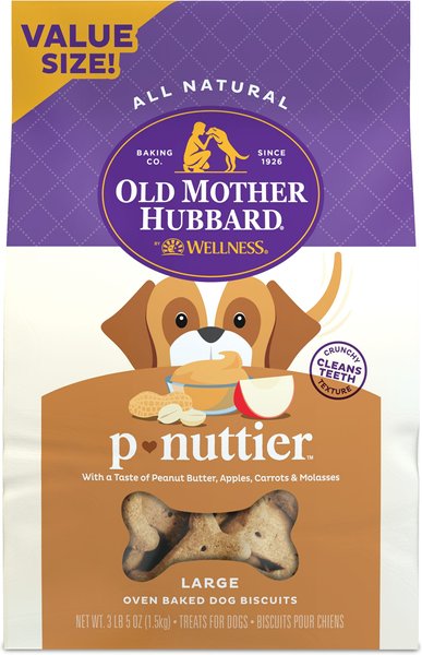 Old Mother Hubbard by Wellness Classic P-Nuttier Natural Large Oven-Baked Biscuits Dog Treats