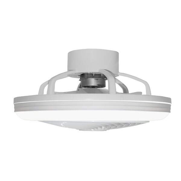 18 Inch Enclosed White Ceiling Fan LED Lamp with Remote Control Shopping - The Best Deals on Ceiling Fans | 40685109