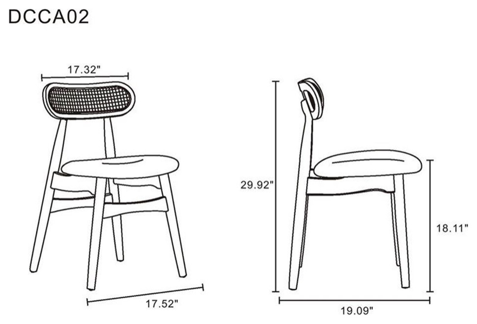 Manhattan Comfort Colbert 18.11 quotWood Dining Chair in Black/Gray (Set of 4)   Tropical   Dining Chairs   by Homesquare  Houzz