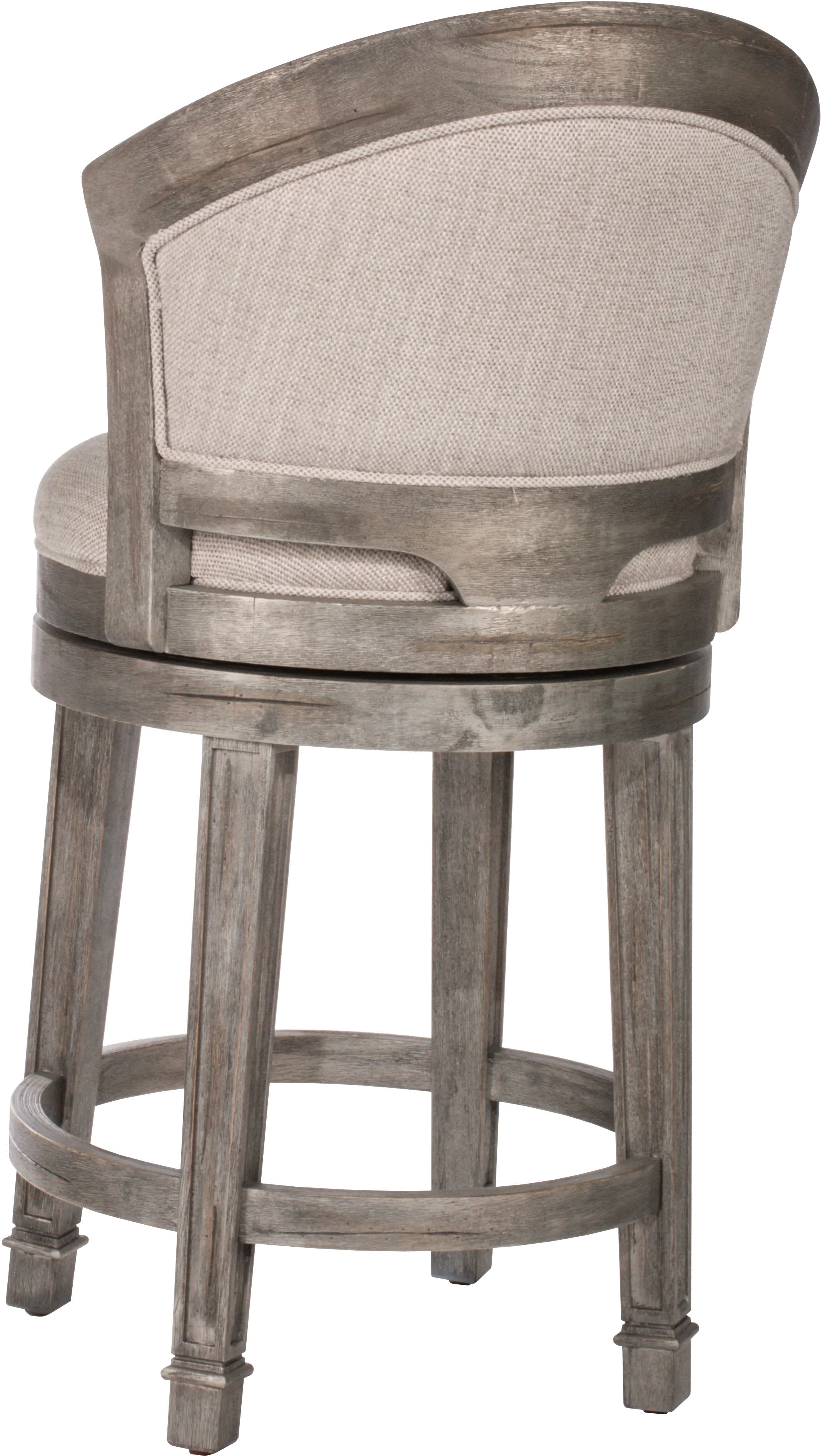 Monae Traditional Distressed Dark Gray Wood Swivel Counter Height Stool