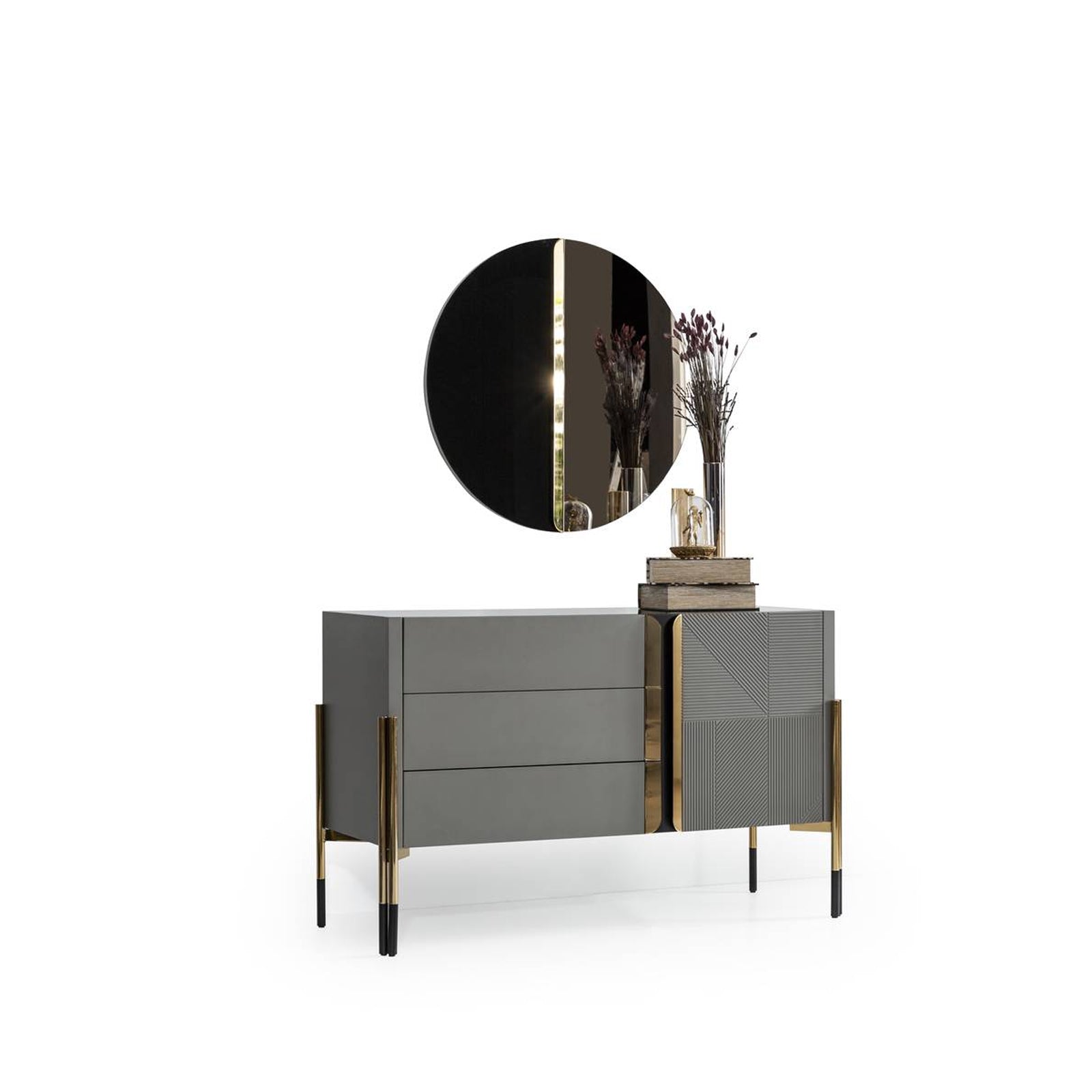 2X Grey Bedside Tables  Diva022-Table