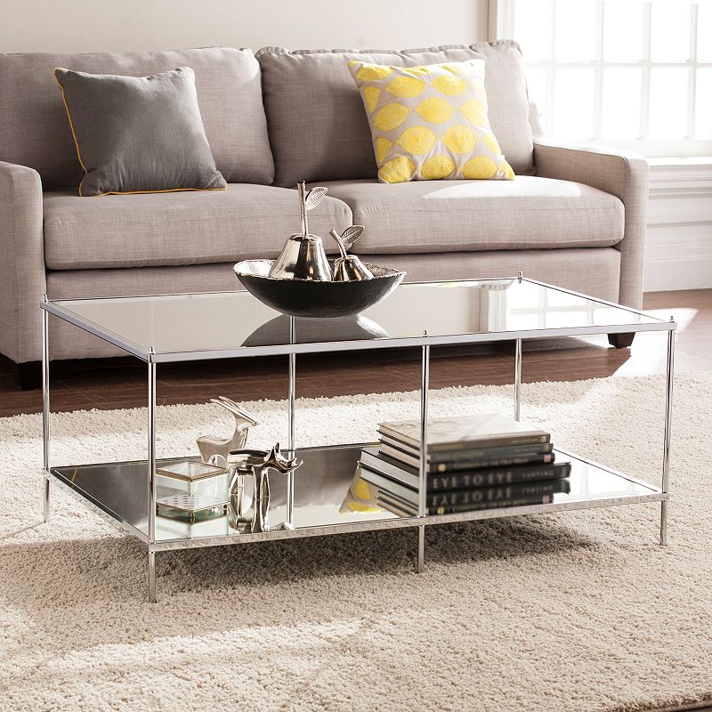 Southern Enterprises Nixxa Mirrored Coffee Table