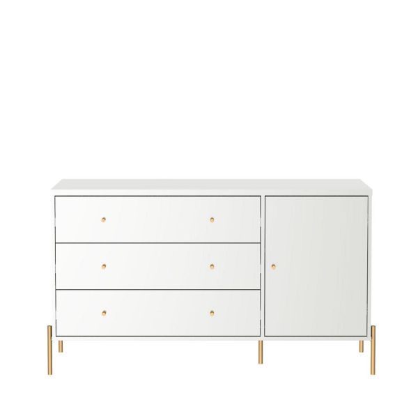 Jasper Sideboard Dresser and Classic Dresser Set of 2 in White Gloss