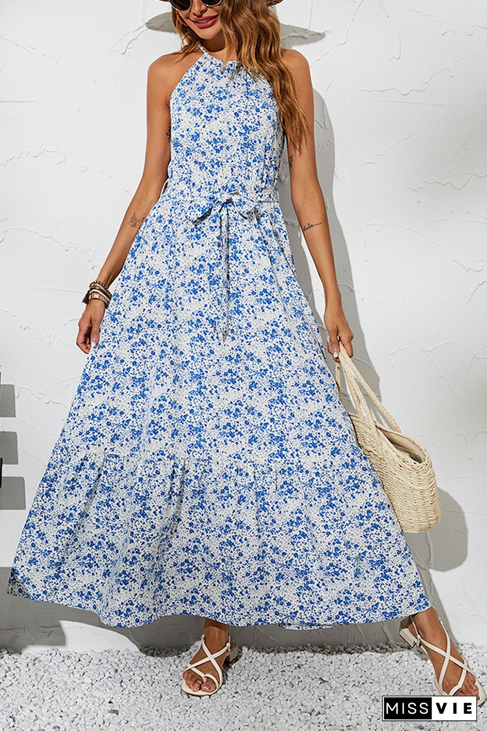 Halter Floral Long Dress Wholesale